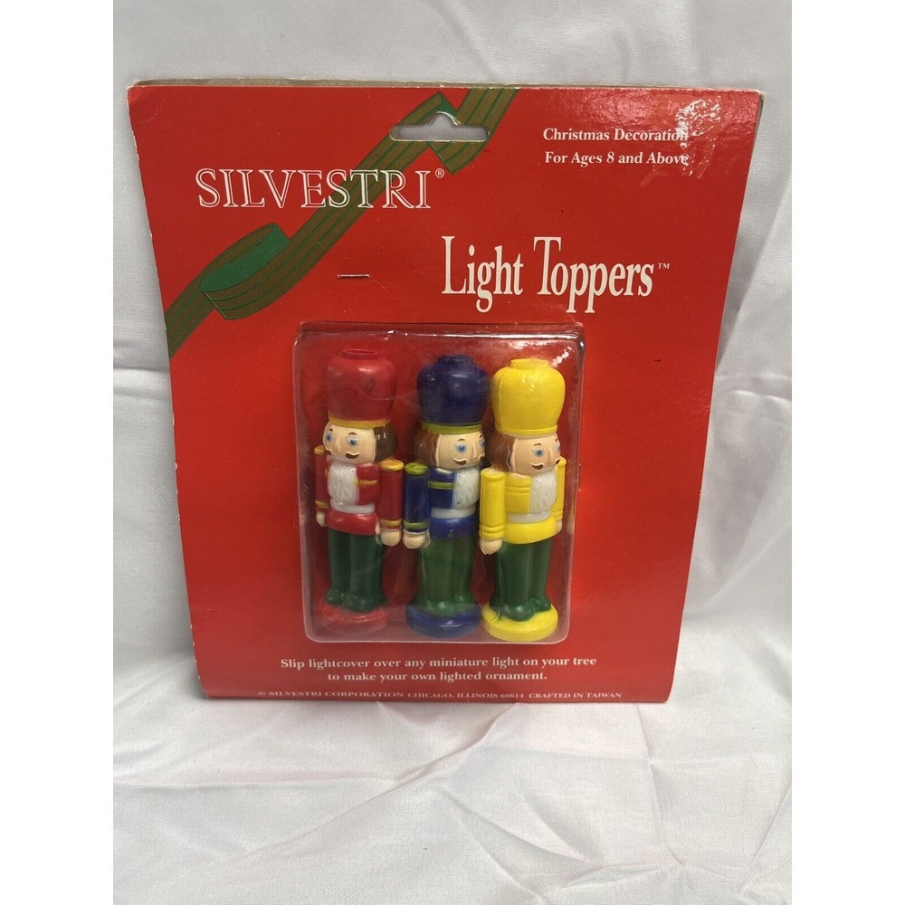 Silvestri Christmas Nutcracker Light Topper Hard Plastic Vintage Set‎ Of 3